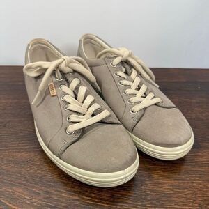 Ecco Women’s Soft 7 tan leather sneaker comfort shoe size 6